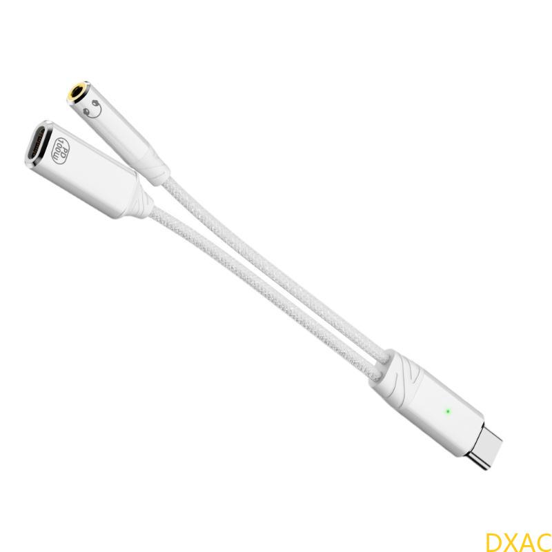 Dxac usb c splitter 100w usb c han til dobbelt hun-stik adapter type c usb 2.0 splitter kabelstik opladningsadapter