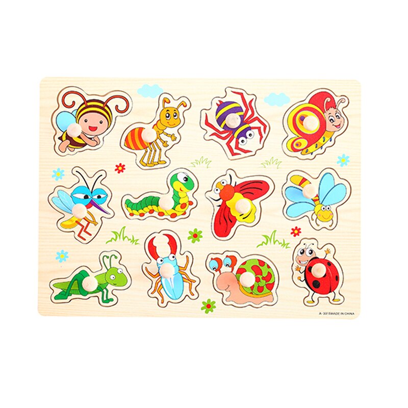 3D Houten puzzel voor peuter kinderen kid hand greep houten puzzel nummers alfabet-puzzel developmental educatief speelgoed