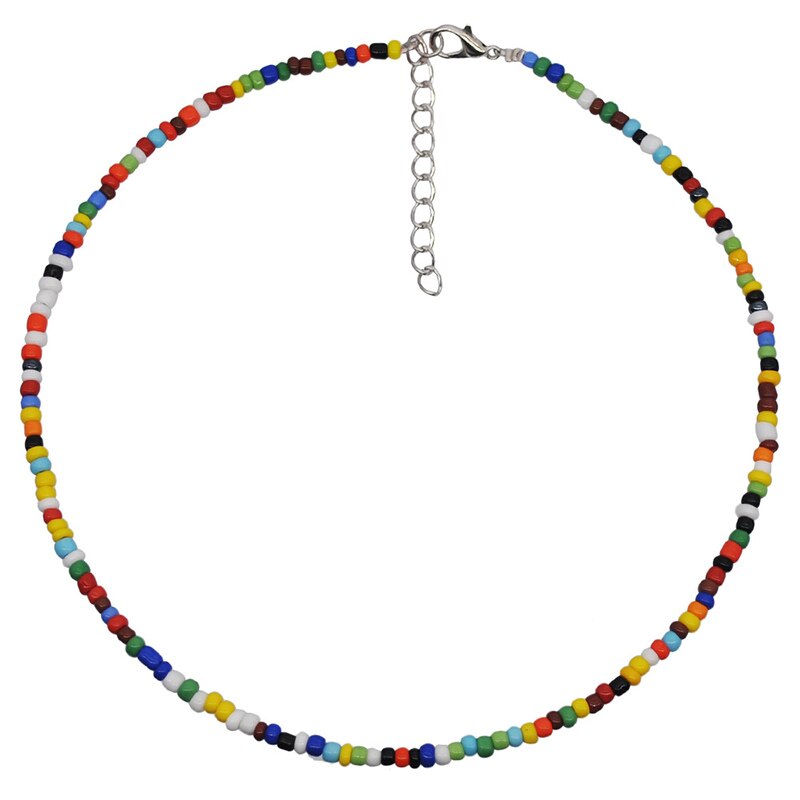 Difone colar feminino 4mm, colar com pingente de miçangas de semente estrelado, verão 2020: No 8