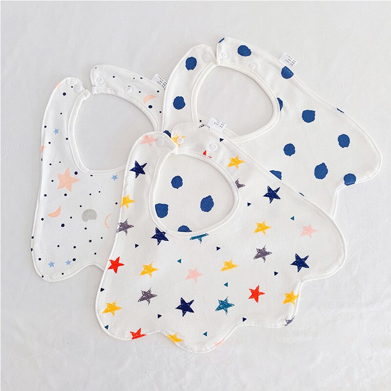 Baberos de algodón de doble capa para bebé, impermeable, delantal de alimentación para niños y niñas, toalla, Bandana, accesorios para bebés de 0 a 24 meses, 3 unids/lote: 008