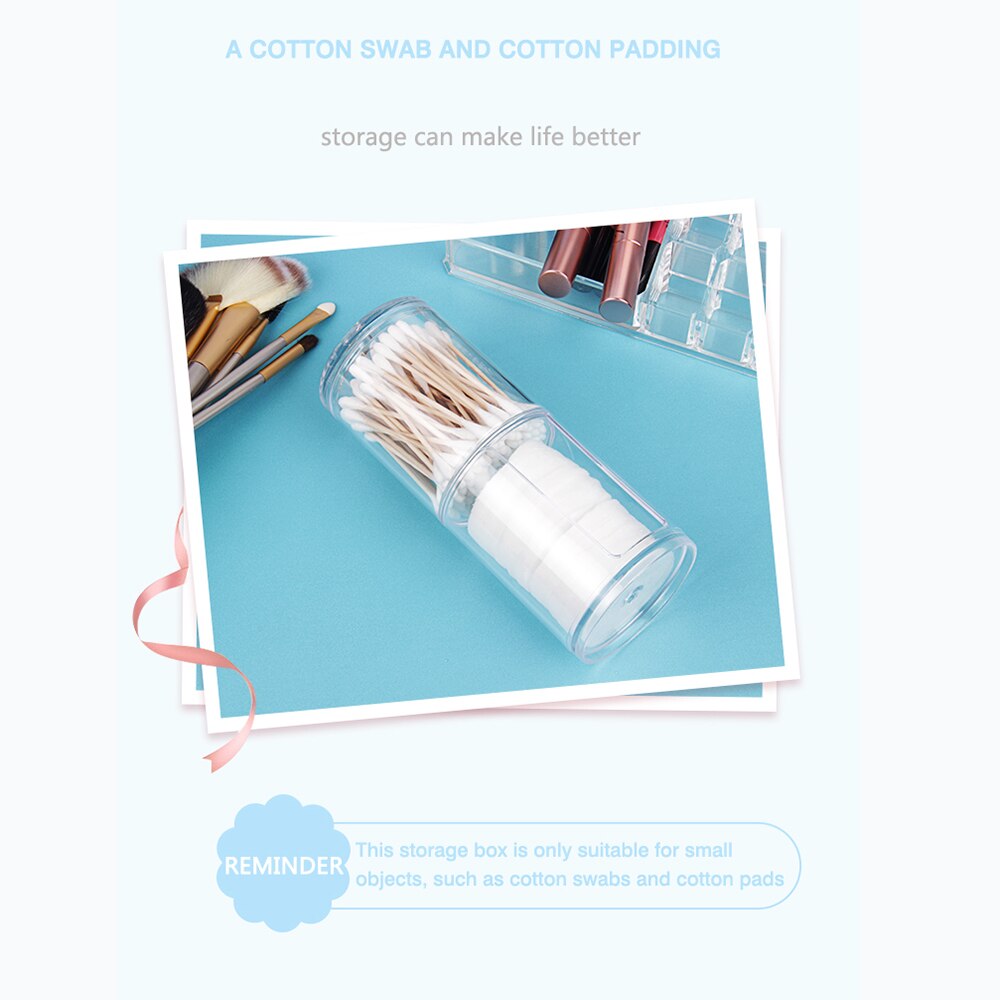 Acrylic Cosmetic Makeup Cotton Pad Organizer Multifunctional Round Qtip Container Makeup Desktop Tool Jewelry Case Storage Box