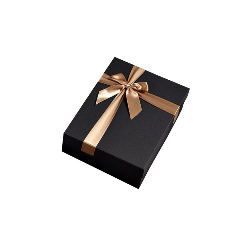 1 stk diy kraftpapir bowknot kasse til bryllup valentinsdag fødselsdagsfest slik jul fest boxe smykker sæt boks: Guld / 28 x 21 x 9cm