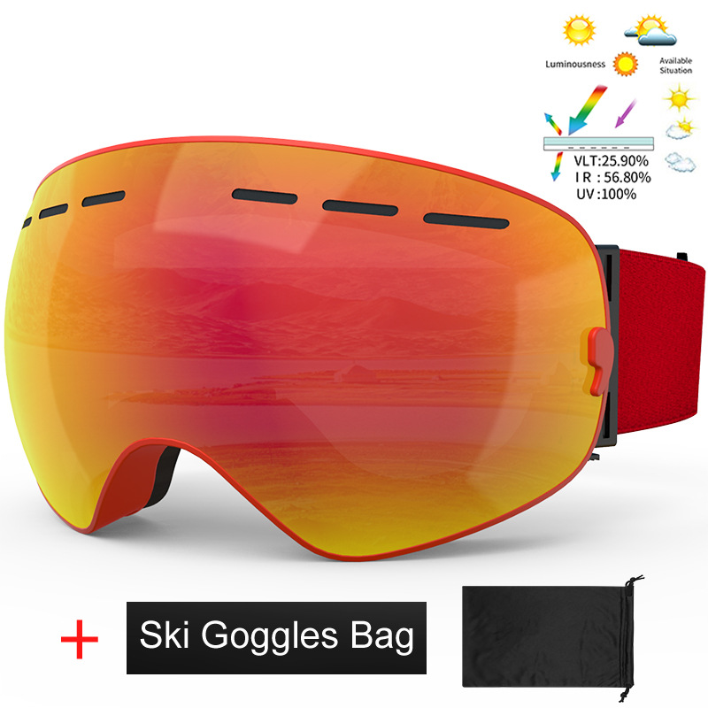 Gafas de esquí de X-TIGER para hombre y mujer, accesorios de esquí para deportes al aire libre, antiniebla, equipo de esquí, novedad de 2022