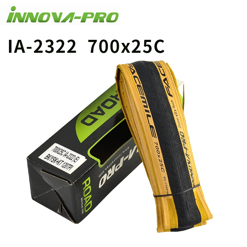 INNOVA Original 700c Road Bike Tire 700x23c/25c/27c/28c/30c Retro Travel Bicycle Out Tire 60/120 TPI Bike Tire Cycling Parts: light green