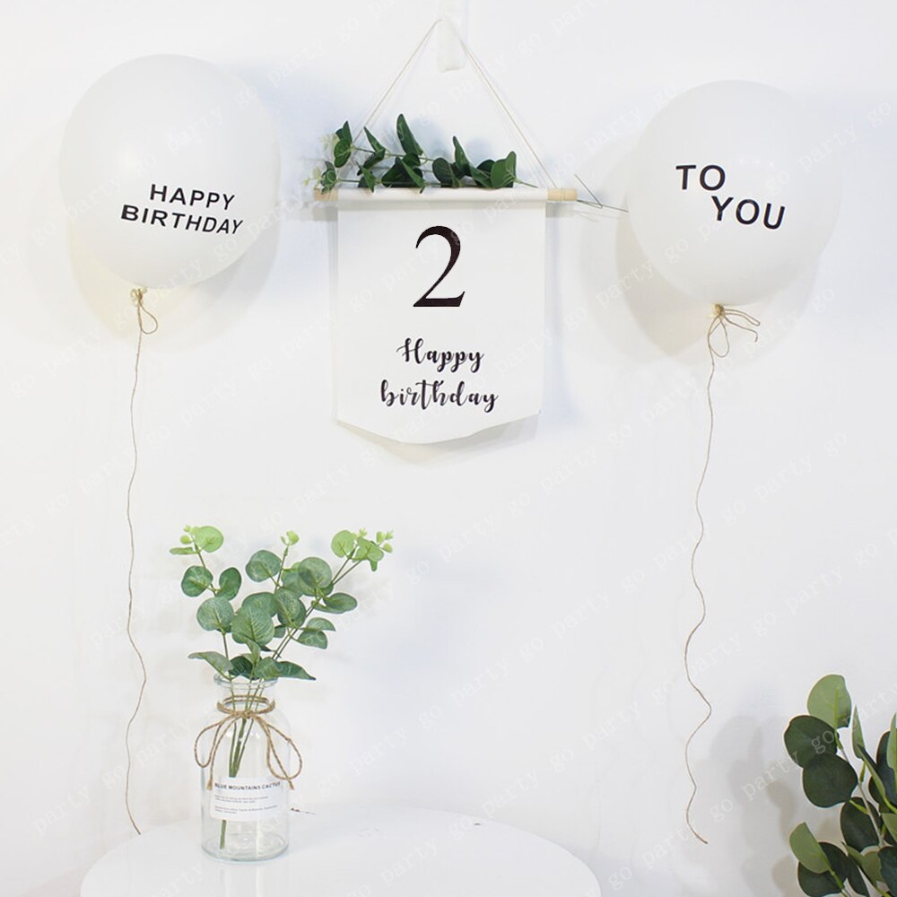 Happy Birthday 1-9th Banner Balloons Flag Bunting Forest Garland Kids Baby Shower First Birthday Party Decoration Supply