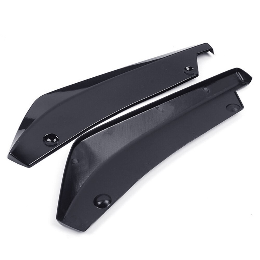 2Pcs Universal Car Rear Bumper Lip Diffuser Splitter Spoiler Scratch Protector: Black