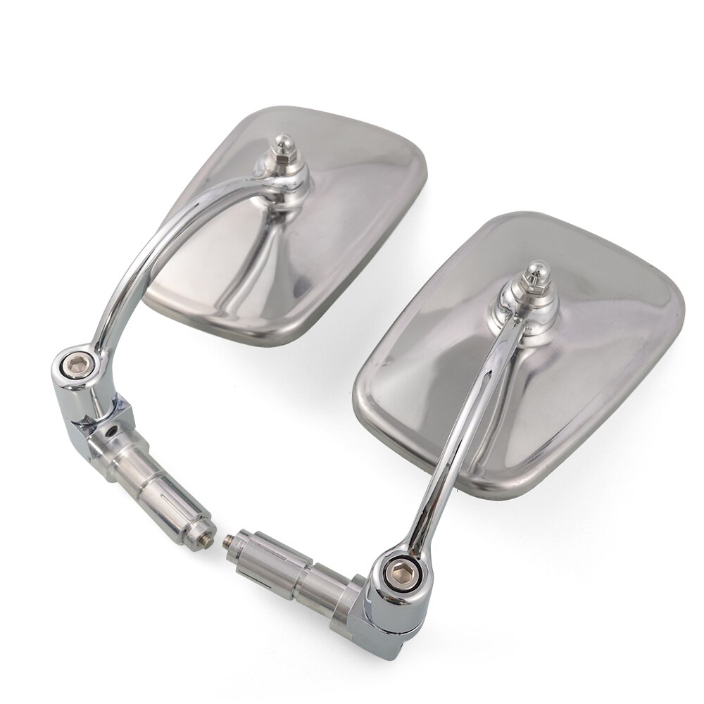 Espejos retrovisores cromados universales de 2 uds. Espejos laterales de barra para motocicleta Chopper Scooter Cafe Racer Accesorios