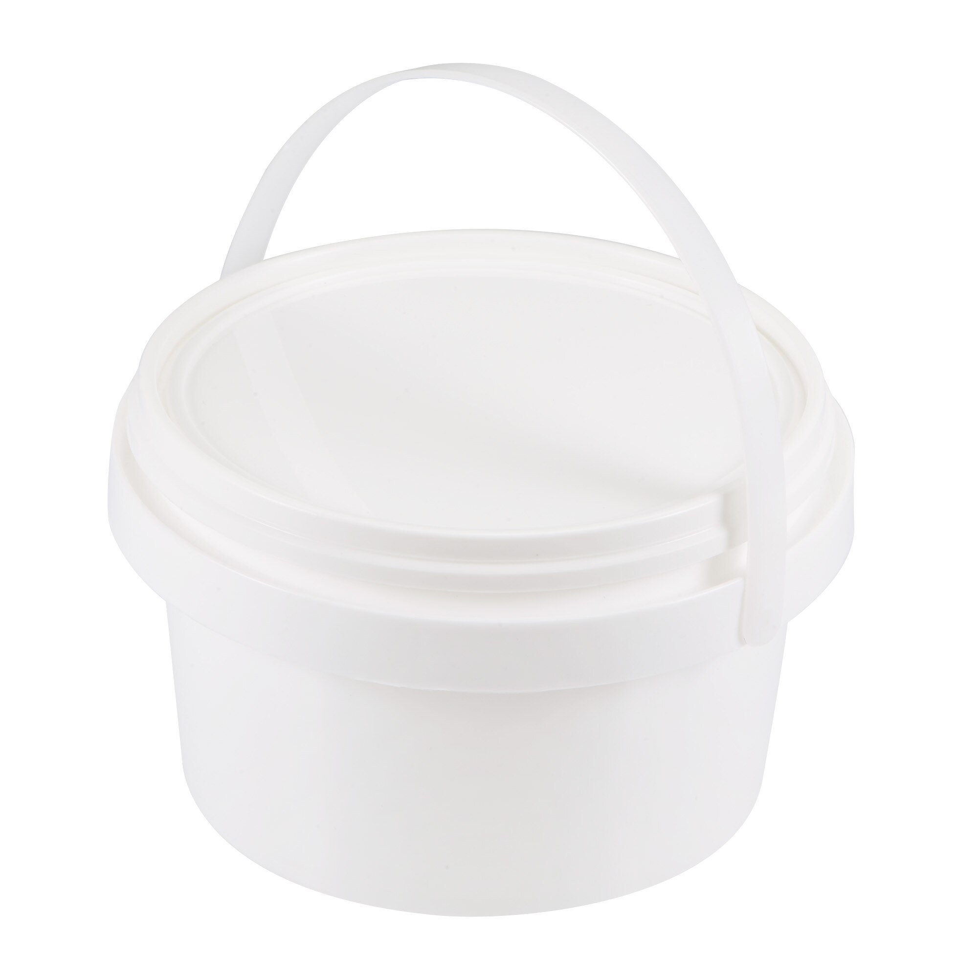 Uxcell Plastic Paint Pail Multipurpose Container 0.09 -Gallon / 350ml White Paint Cup with Handle and Lid
