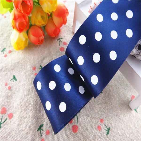 1-1/2 "38mm 5 Yards Stippen Gedrukt Satijn Lint Cadeau Verpakking DIY 100% Polyester Handgemaakte Materialen YM18010113: 370