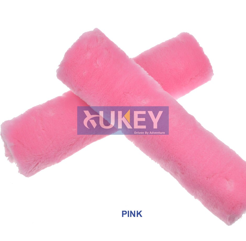 Xukey faux saueskinn ull pels auto bilbelte skulderputer dekke vinter luftig sele setebelte setetrekk bil styling rosa: Rosa