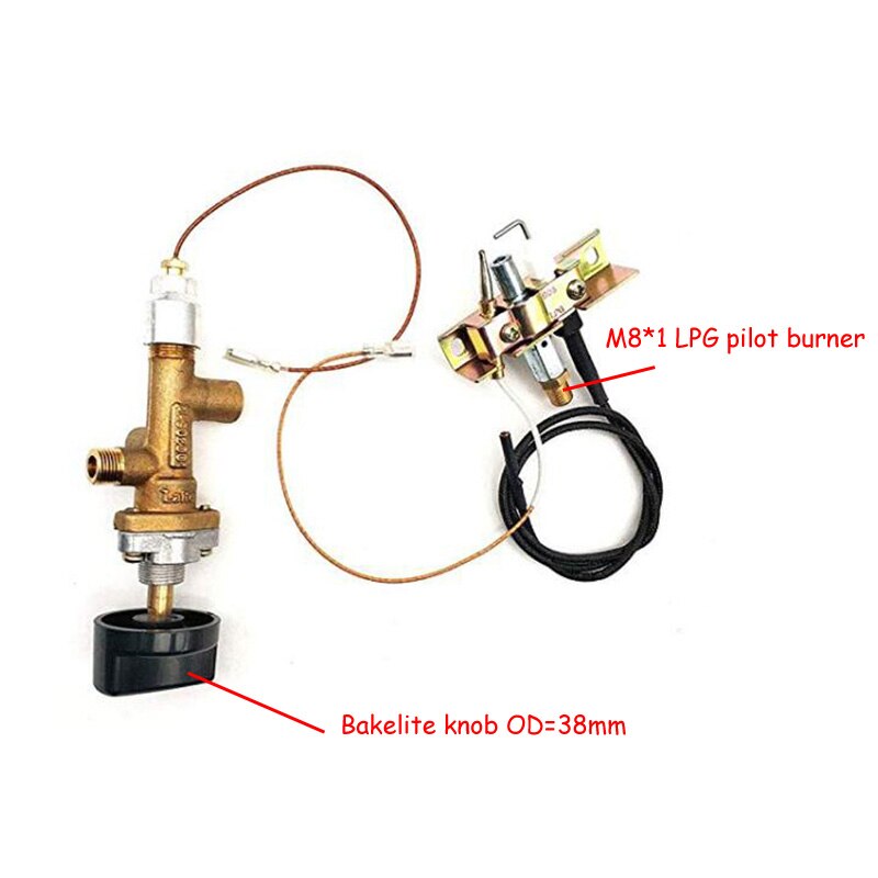 1Piece Propane Fire Pit Main Control Brass Safety Valve Fireplaces Replacement Pilot Assembly Kit