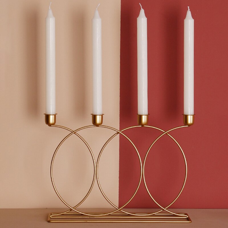Stile nordico 3D Candelabro in Metallo Supporto di Candela di Nozze Centrotavola Candelabro Cena Complementi Arredo Casa no.5