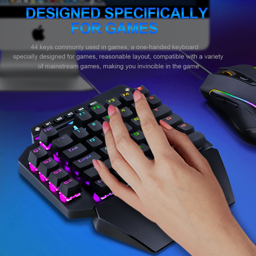 E-YOOSO K700 RGB 44 przewodowa klawiatura gry mechaniczne jednoręcznych czerwony przełącznik programowalny do gier komputerowych FPS/PUBG