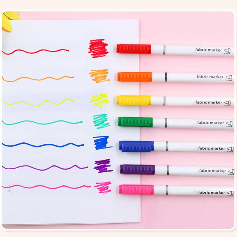 8Pcs Clothes Textile Markers Fabric Paint Pens DIY Crafts T-shirt Pigment Paint