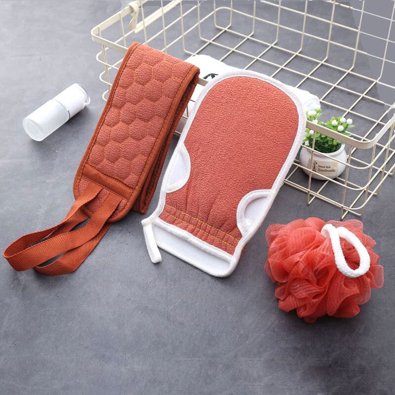 Magia conjunto de toalhas de banho esfregando para trás lama peeling corpo massagem chuveiro do banheiro escova de limpeza da pele do purificador prolongado