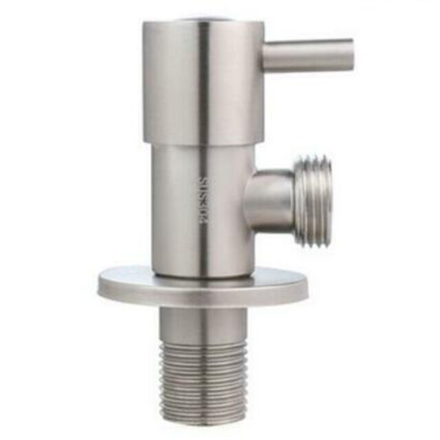 Wall Stainless Steel Angle Valve G1/2\\\\\\\\\\\\\\\" Kitchen Bathroom Toilet Water Stop Valve Brushed Nickel 1x Shut Off Valve