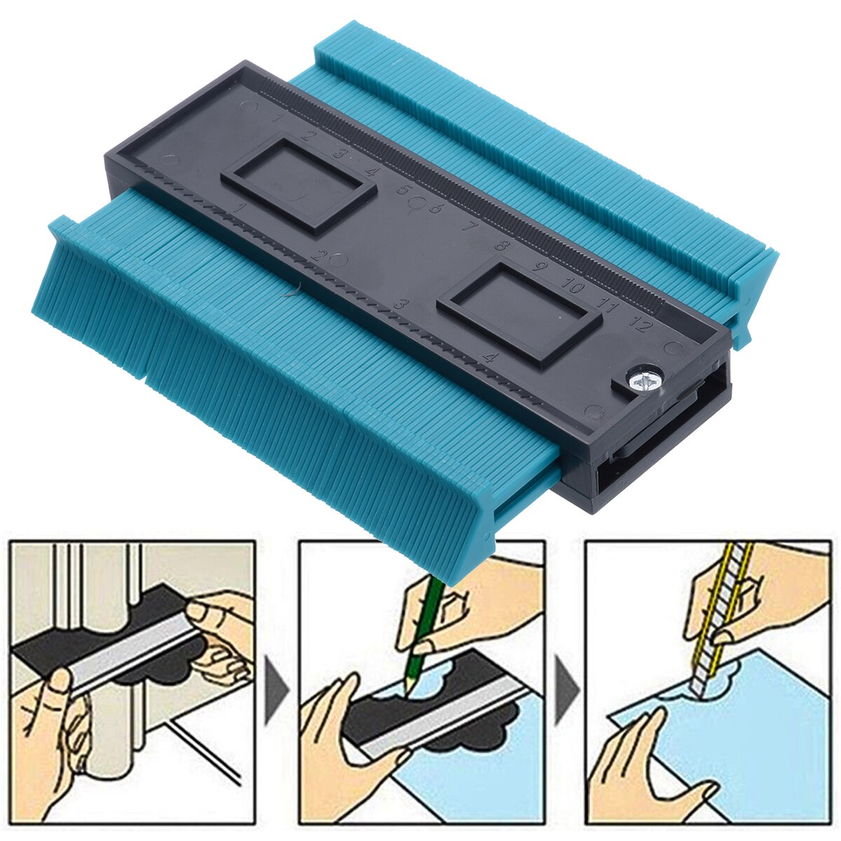 120mm 5" Profile Copy Contour Gauge Duplicator Standard Wood Marking Tiling Laminate Tiles Tool Profile Wood Shaping