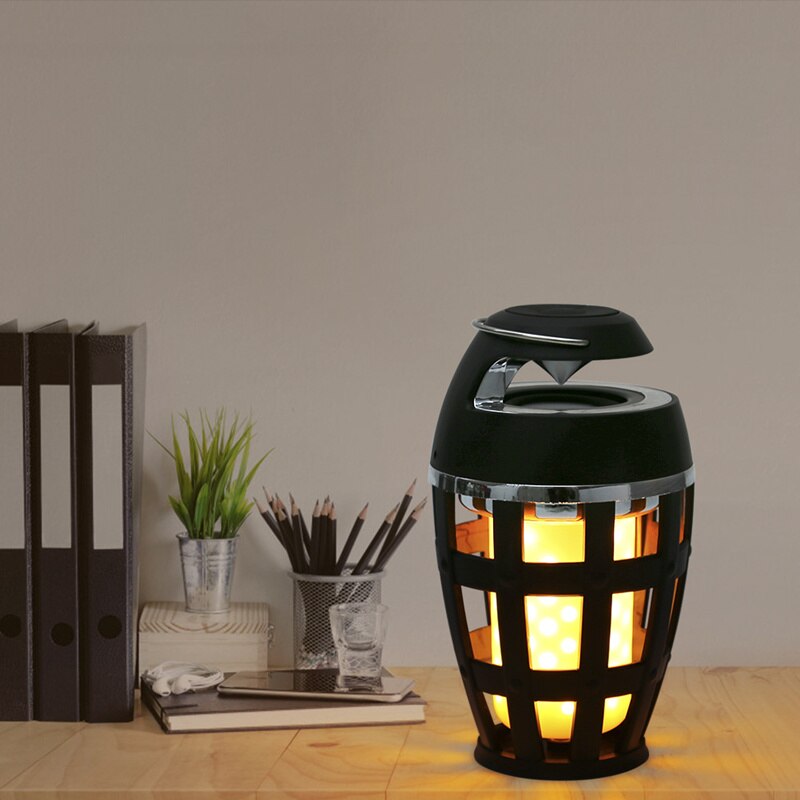 LED Flame Light Bluetooth Speaker Touch Soft Light Portable Stereo Waterproof Intelligent Sound Dance Music Festival Party
