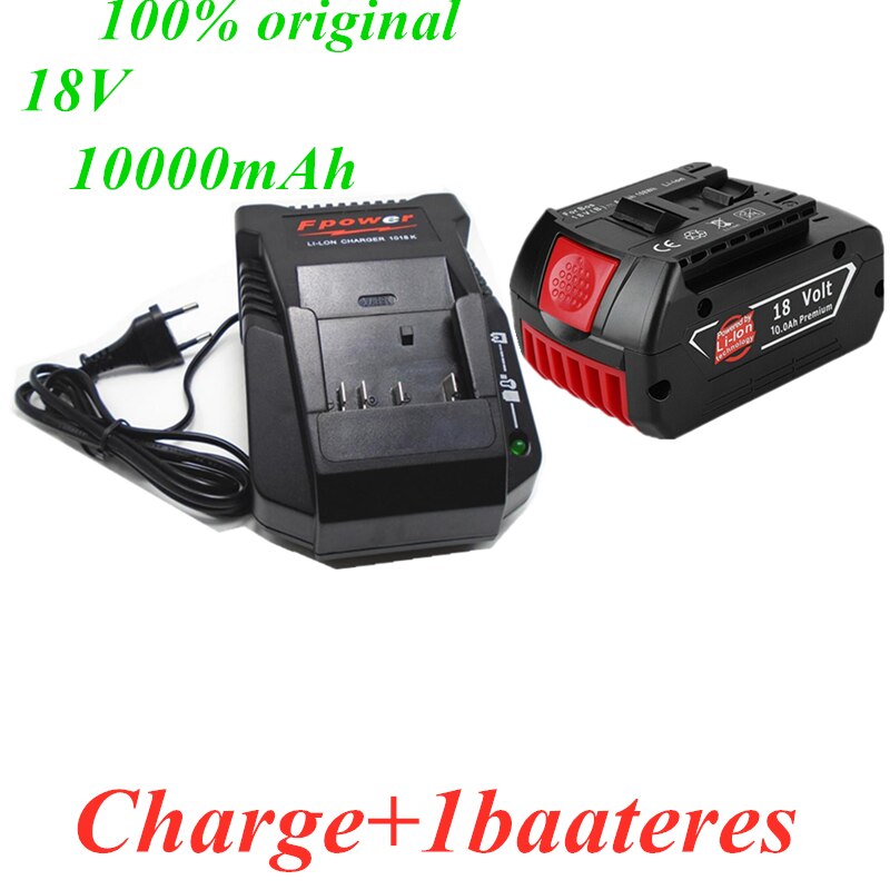 Chargeur pour perceuse électrique bosch , 18 v, 10000 mah, batterie li-ion bat 609,  bat 609g,  bat 618,  bat 618g,  bat 614, 2607336236 chargeur