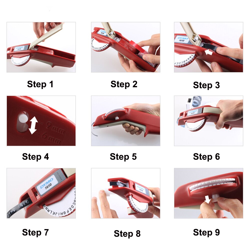 Dymo Embossing Label Maker 1610 Draagbare Printer Schrijfmachine Met 3D Embossing Tape Voor Dymo Organisator Xpress Label Maker Handleiding