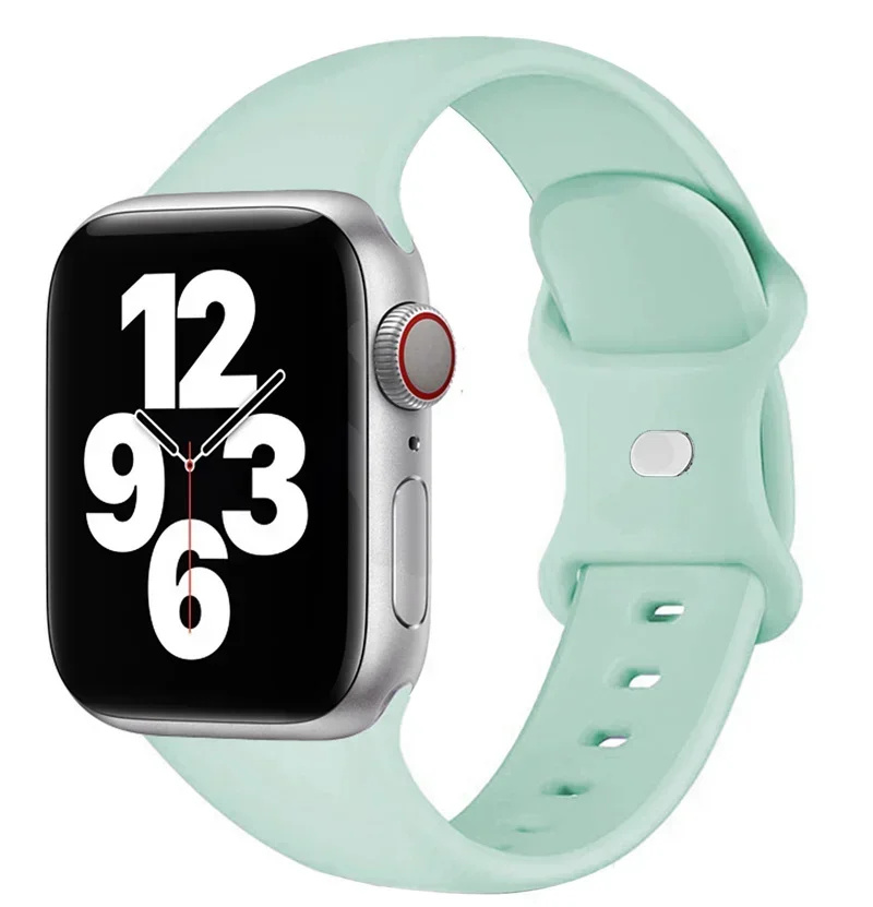 Silikoniranneke apple watch 44mm 40mm 45mm 41mm 42-38mm sport -rannekkeelle, iwatch-sarja 8 7 se 3 4 5 6 9 10 46mm 49mm: Valkoinen valotappi / 16mm