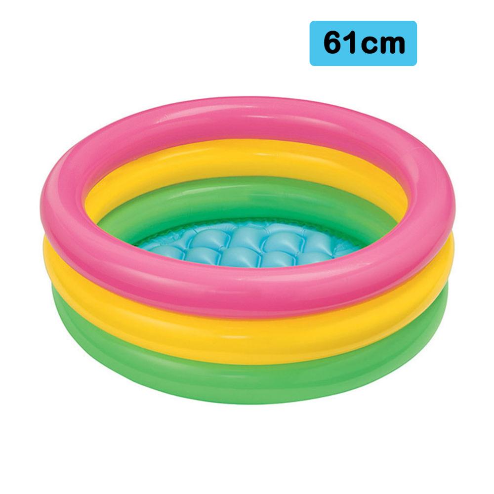 Praktisk børn svømmecirkel multifunktionel klassisk bad oppustelig ring legetøj swimmingpool tilbehør: 61cm