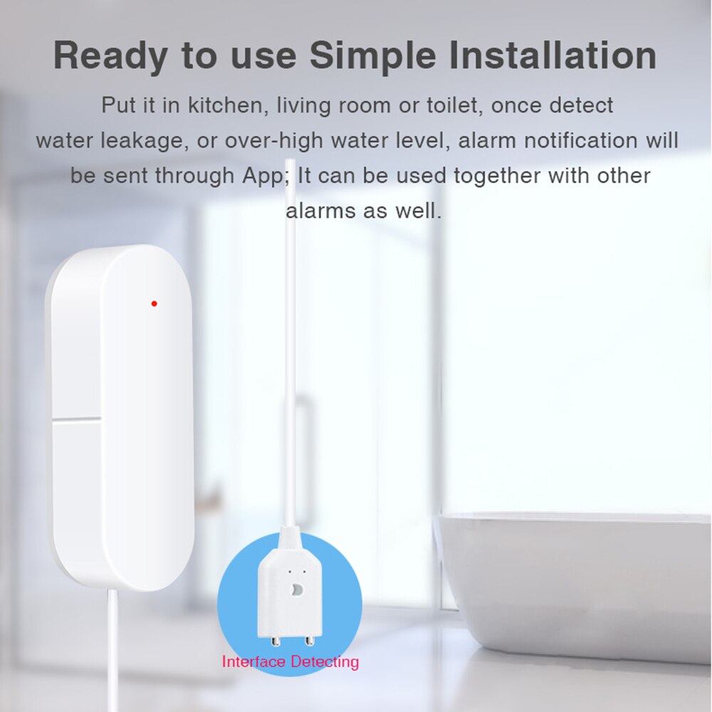 Wifi Water Lekkage Detector Waterlek Sensor Draadloze Water Level Detector Waterlek Alarm Sensor Home Waterdichte Slimme Afstandsbediening