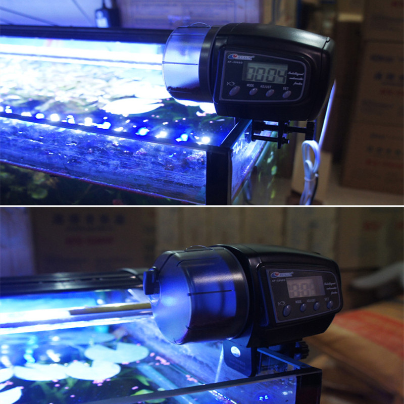 Aquarium Automatic Fish Feeder for Aquarium Fish Tank Auto Feeders with Timer Pet Feeding Dispenser LCD Display Fish Feeder