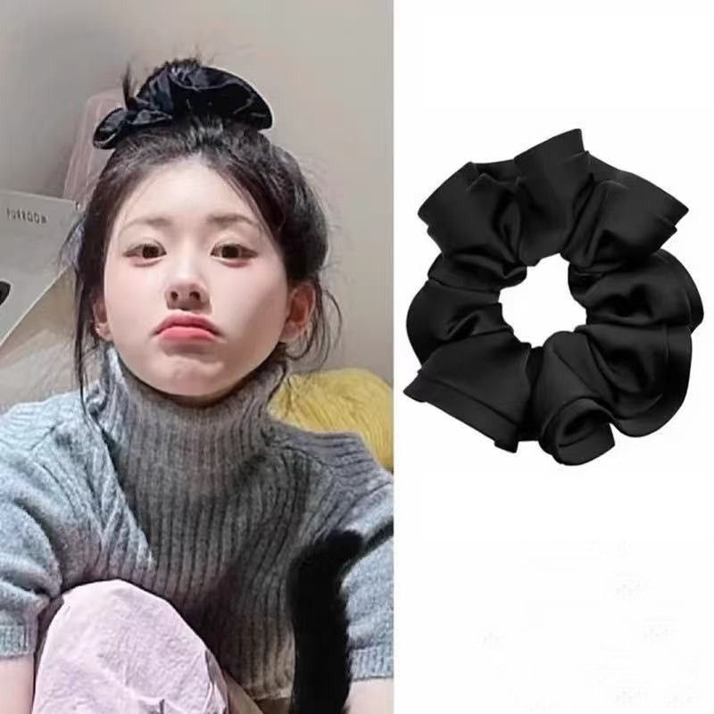 Coleteros negros elegantes para mujeres y niñas, bandas elásticas de goma para el cabello, accesorios, lazo, Anillo para el cabello, tocado de cuerda, adorno para la cabeza