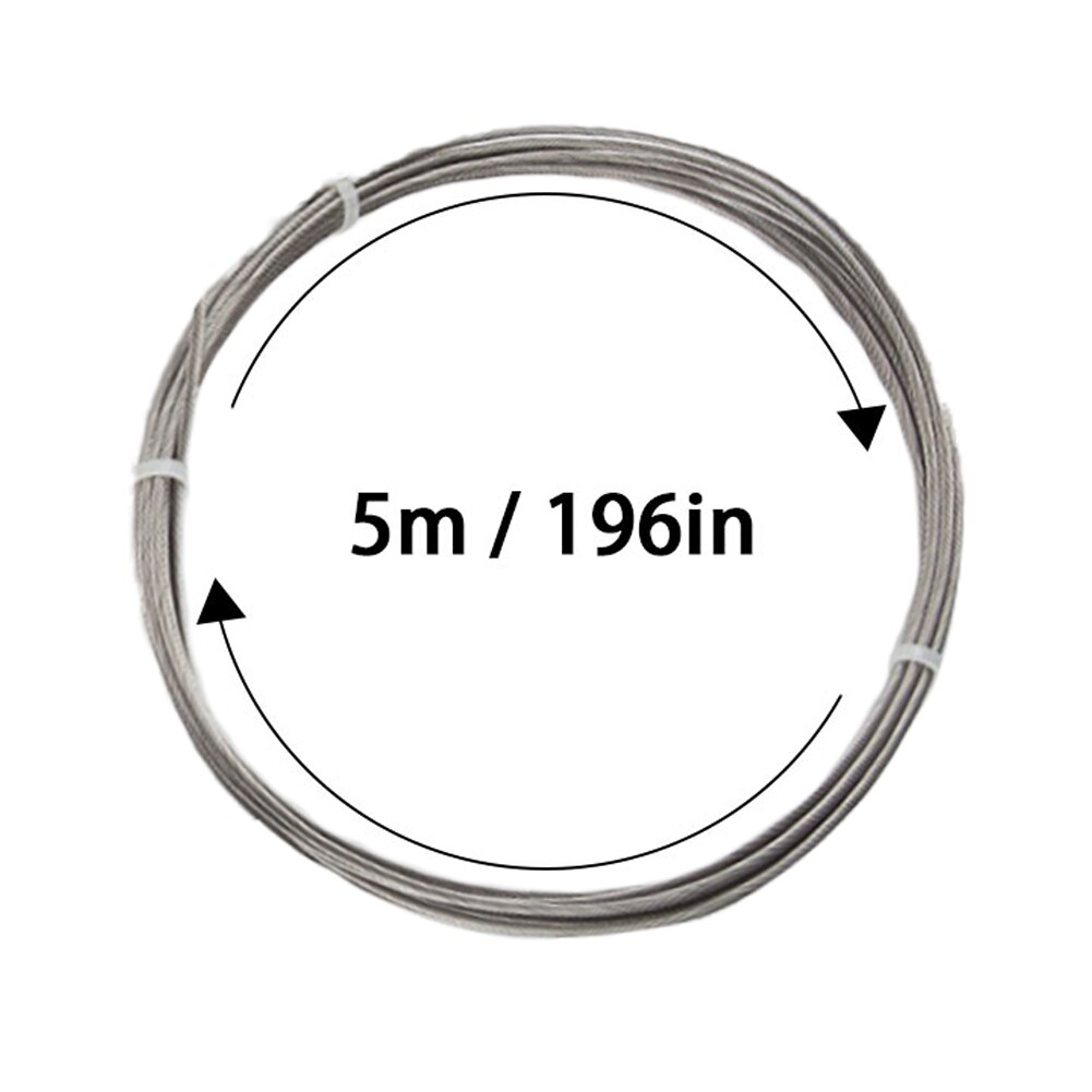 5M Stainless Steel Curtain Tension Wire Hanging Clothesline Wire Practical Curtain Wire Curtain Tension Wire Pincer Clips Net