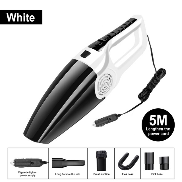 Mini aspirateur à main puissant pour voiture, 12V, double usage sec et humide: Argent