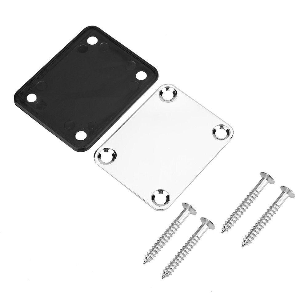 Alloy Neck Plate with 4 Screws Replacement Part for Electric Guitar Bass
