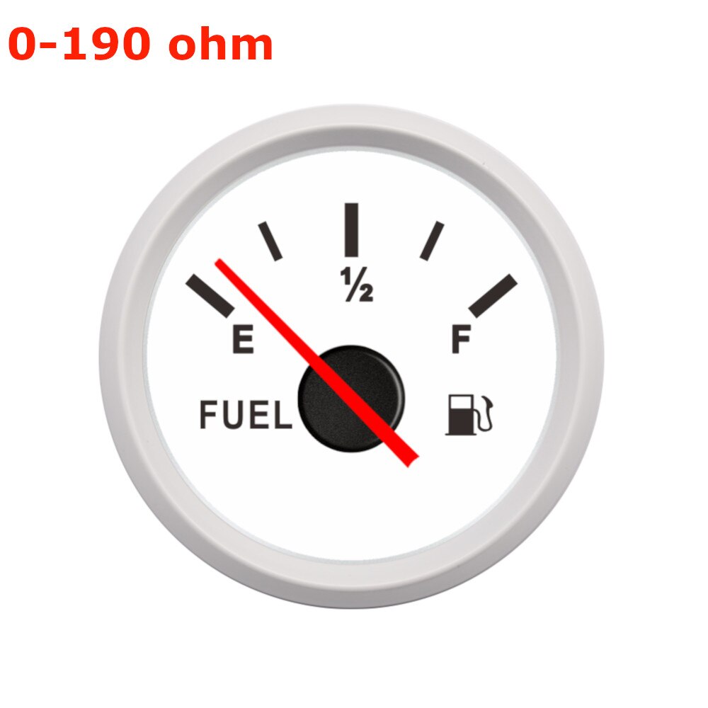 52 Mm 2 "9-32V Brandstofmeter Auto Boot Marine E-1/2-F Brandstoftank Niveau gauge 0-190ohm 240-33ohm Pointer Brandstofmeter Led Display