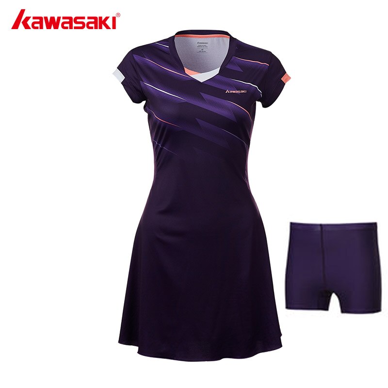 Kawasaki Dames Sport Tennis Jurk voor Vrouwen Meisjes Snel Droog Ademend Effen Tennis Jurken Sportkleding Blauw Rood SK-T2701