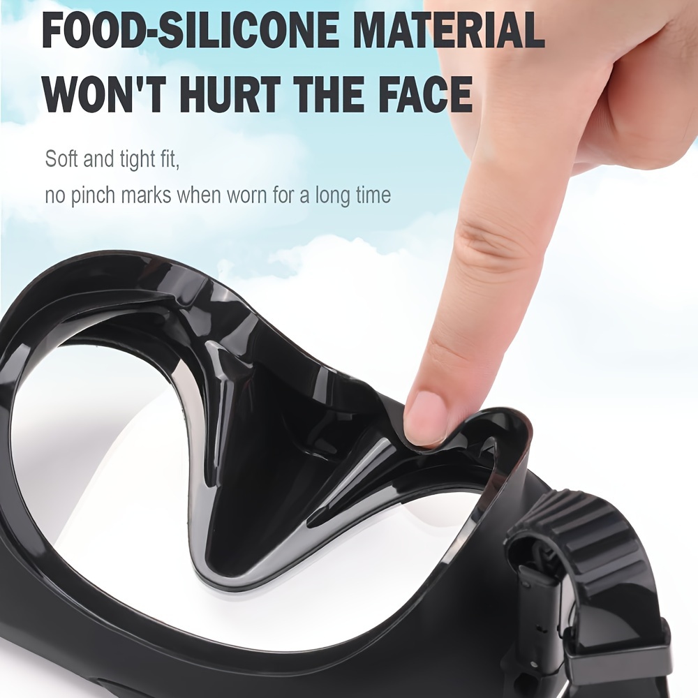 Maschera subacquea per snorkeling Occhialini da nuoto Gonna in silicone Maschera subacquea con lente colorata Vetro temperato Ampia vista per giovani adulti