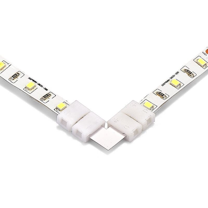 2pin Connectors T Kruis L Hoek 2 Pin LED Strip Connector Voor 8mm SMD 3528 2835 Enkele Kleur LED strip Verlichting