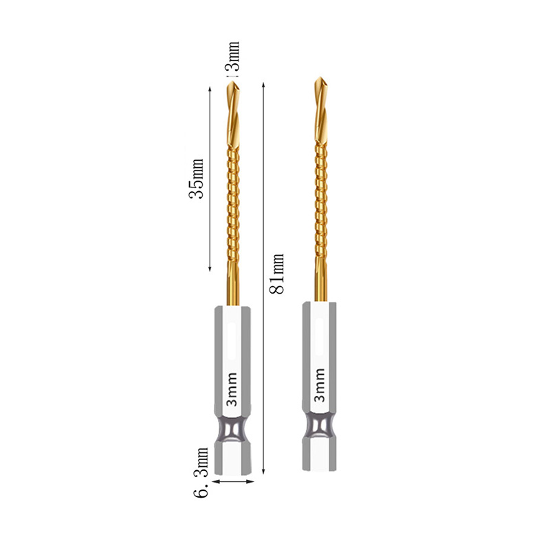Juego de brocas helicoidales HSS, 6/2 Uds., 3-8mm, ranurado dentado, grifo de corte, sierra en espiral, sierra perforadora de madera, Metal y plástico, herramientas de taladro de titanio: Azul