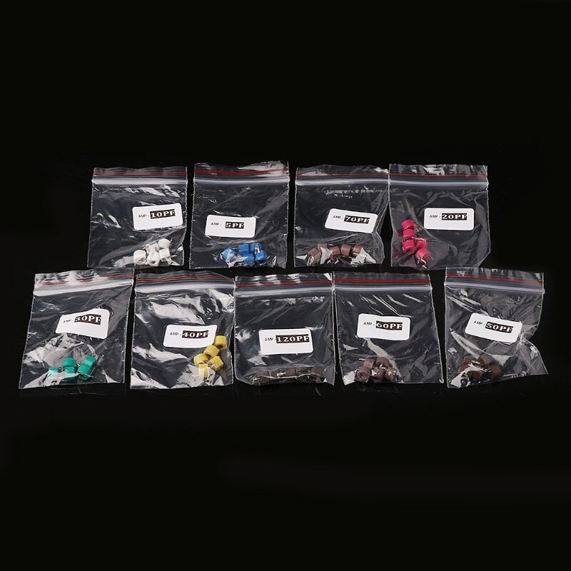 45 pièces 9 valeurs Kit de condensateur de coupe assortiment de condensateurs variables réglables