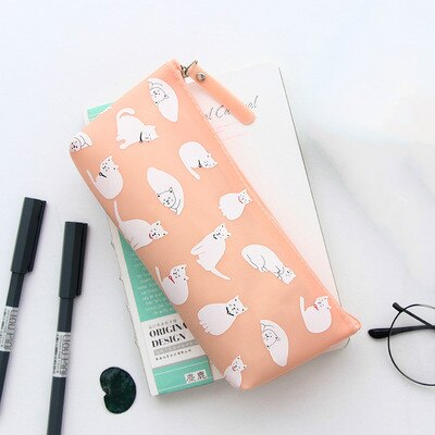 Cartuchera de gatos de lona, material escolar de PU de , precioso estuche de , útiles escolares: 1