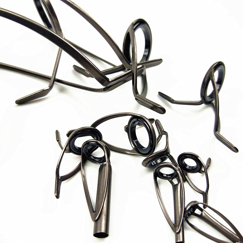 Frosted Dark-Grey Model KW #8/10/12/16/20/25/30/40/50 CARP rod guides/SURF rod guide, 2 legs guides