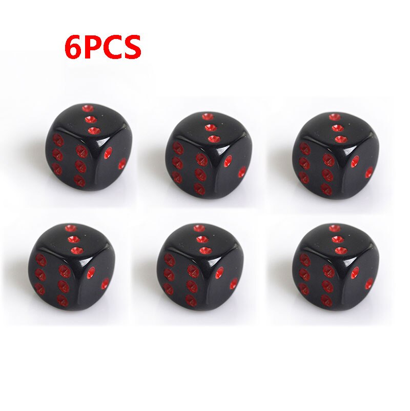 2/6Stck Würfel einstellen Multi Farbe Sechs Seitige Würfel Für Bar Kneipe Verein Party Tisch Brettspiel Unterhaltung würfel: schwarz rot  6stck