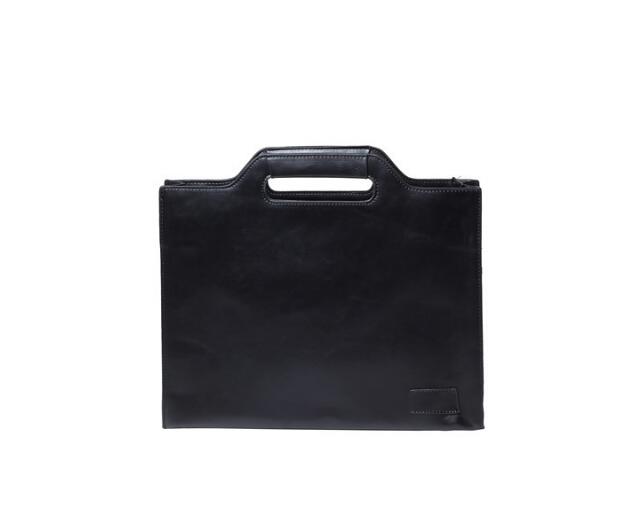 Novo portátil masculino bolsa de ombro saco do mensageiro da juventude saco de arquivo de pasta de negócios casual: Black