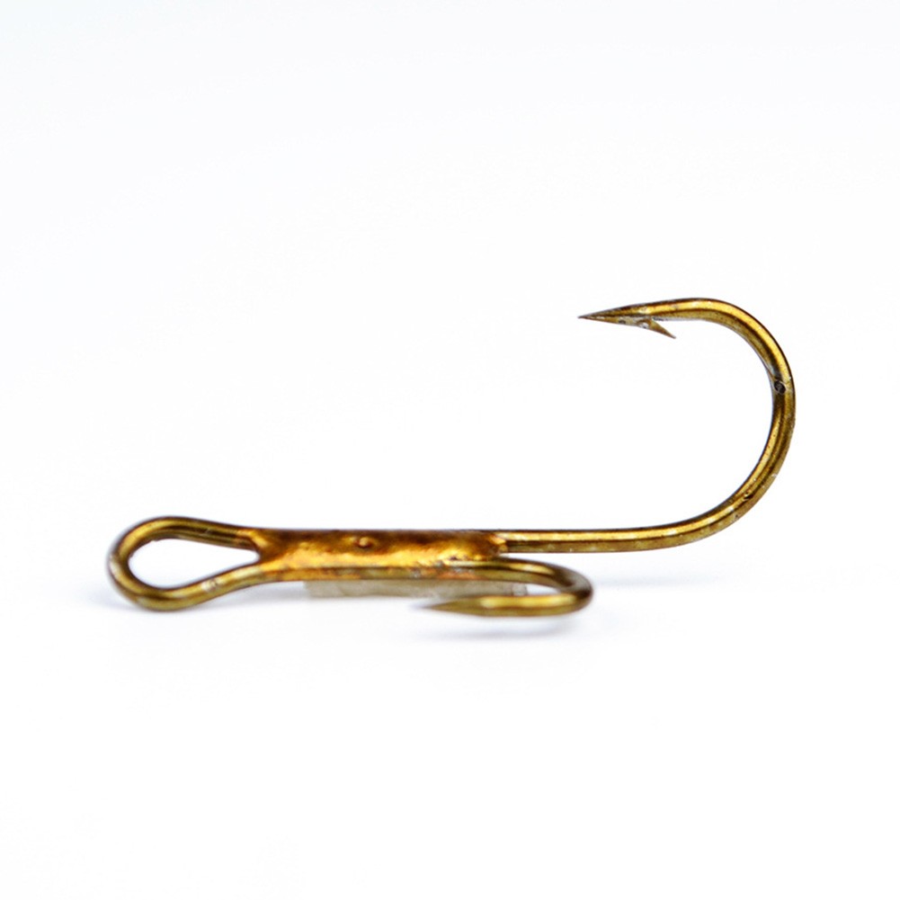 Anzuelos dobles de pesca dorados con púas, 20 unids/lote, señuelo de gusano de acero de alto carbono, anzuelo doble, Ryder Pike, cebo muerto, Predator Salmon