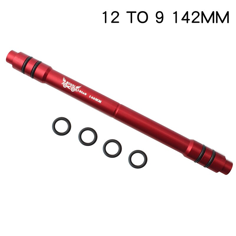 MUQZI-eje de conversión de cubo de rueda de 12mm a 9mm para bicicleta, adaptador de liberación rápida de aleación de aluminio de 142/148mm: 12 to9 142mm Red