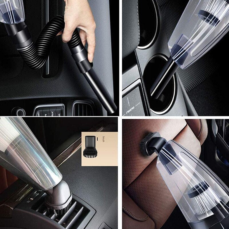 12v krachtige handstofzuigers voor in de auto, tapijtreiniger voor in de auto 120w 4000pa met sigarettenplug voor het reinigen van dierenhaar, roet, roet