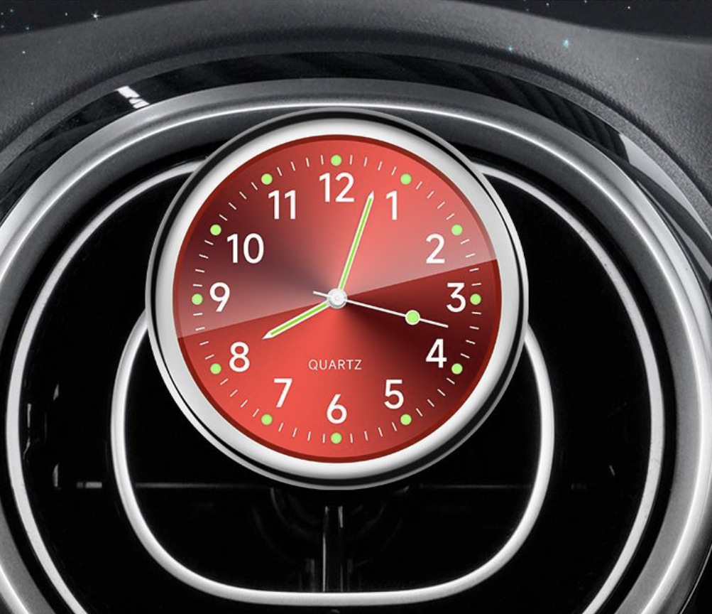 40mm Mini leuchtende Auto Uhr Digitaluhr Mechaniker Quarzuhren aufkleben Auto Ornament Zubehör