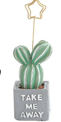 Cute Card Holder Cactus Resin Plant Decoration Stationery Photo Holder Office School Supplies: TAKE(A)