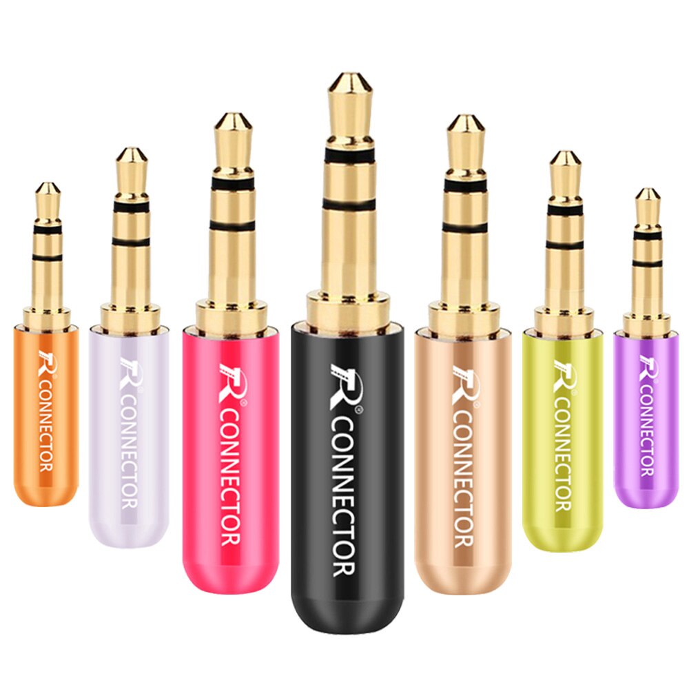 10 sztuk złącze mini Jacek 3.5mm 3 Szpilka stereofoniczny męnarty złącze pozłacana wtyczka aluminiowa rura 3 polak 3.5mm wtyczka stereofoniczny DIY wtyczka słuchawkowa: mieszany zabarwienie