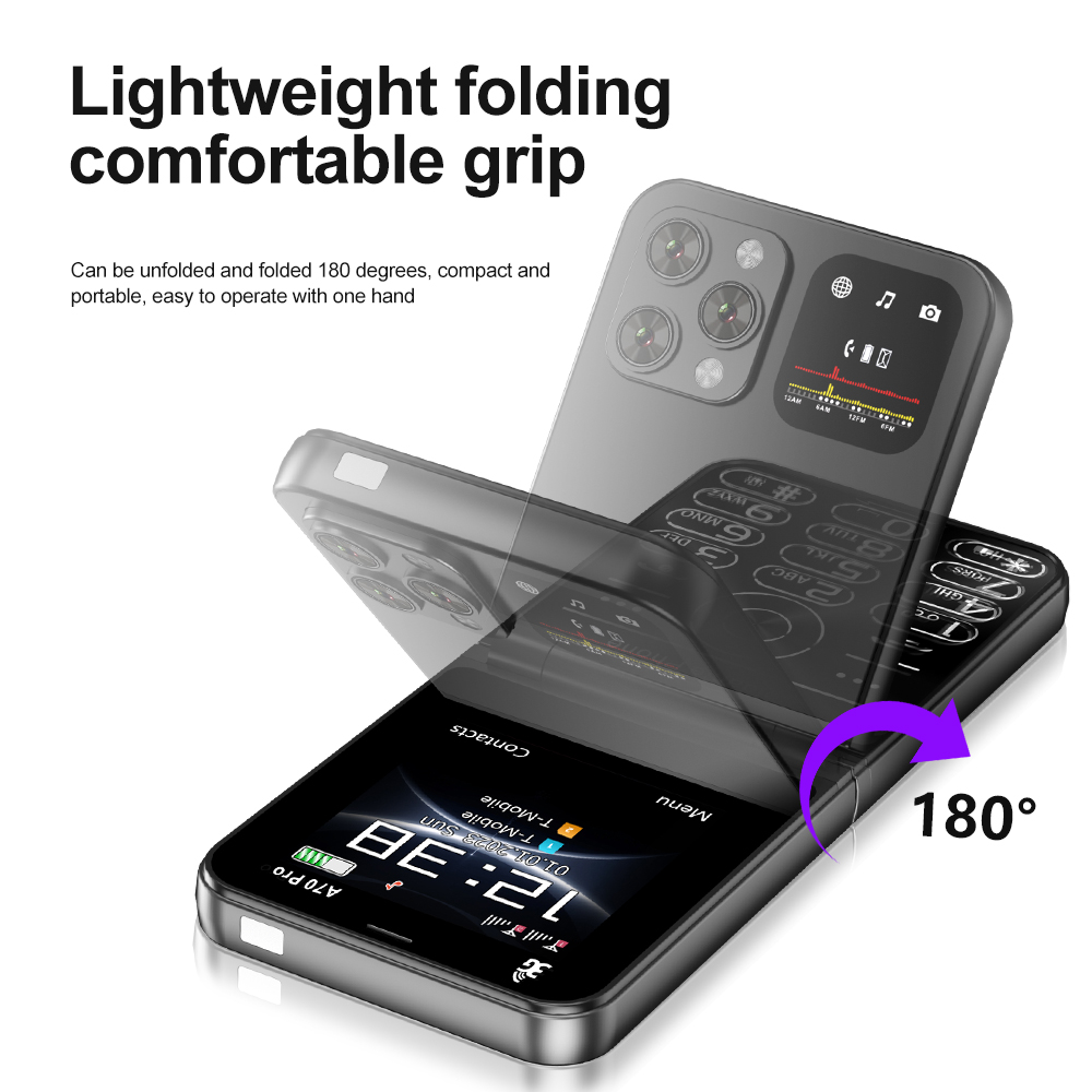 Servo  a70 Profi klapphandy mit Dual-sim-karte, wcdma-anschluss, elektrischer taschenlampe, automatischer anrufaufzeichnung, 2.6 -zoll-bildschirm, faltbares mobiltelefon mit usb-c-anschluss