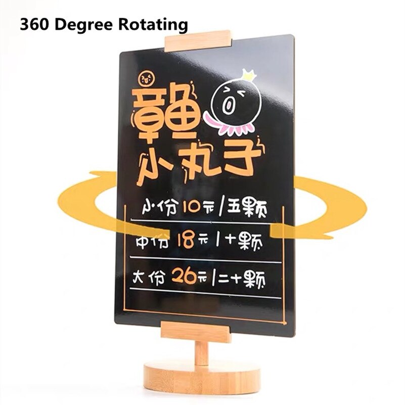 360 grader roterende  a5 bord kort pris display tavle bar restaurant reklame påmindelse opslagstavle menu skilt holder stand